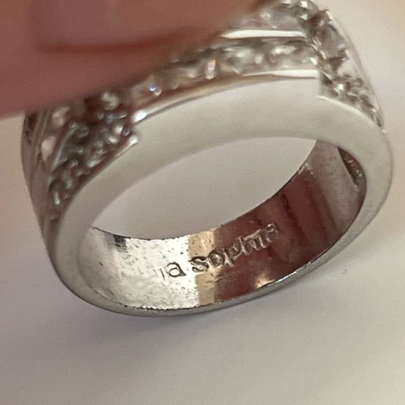 Lia Sophia Grandeur Silver Plated Ring Size 6 - Picture 7 of 7